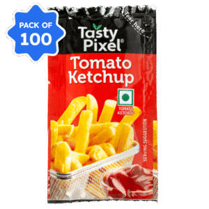 Veeba - Tomato Ketchup Sachet (Tasty Pixel), 8 gm (Pack of 100 Sachets)