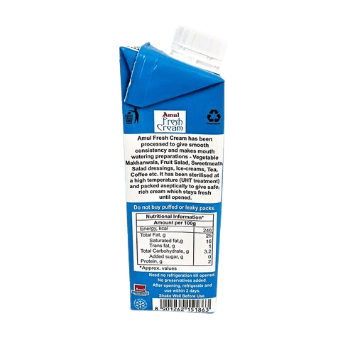 Amul - Fresh Cream, 25O ml - Image 2