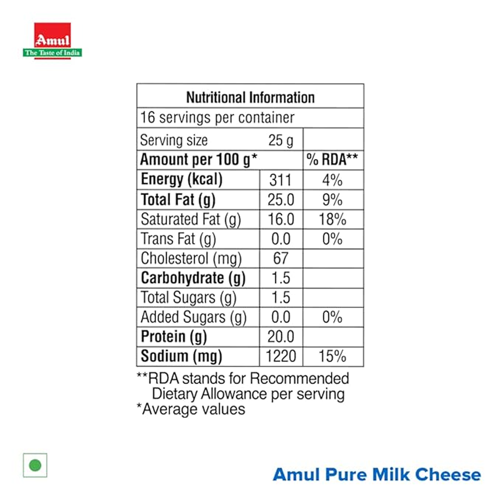 Amul - Processed Cheese, 400 gm (Tin) - Image 3