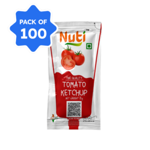 Nuti - Tomato Ketchup, 8 gm (Pack of 100 Sachets)